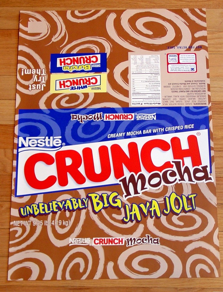RARE Nestlé® LARGE MOCHA CRUNCH BAR CANDY WRAPPER