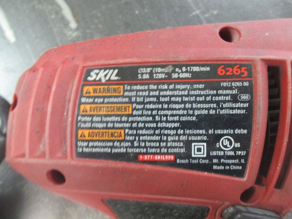 USED Skil 3/8" Keyless & Corded Site-Light 120-Volt Drill