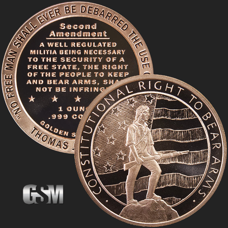 1 oz Copper Round - 2nd Amendment