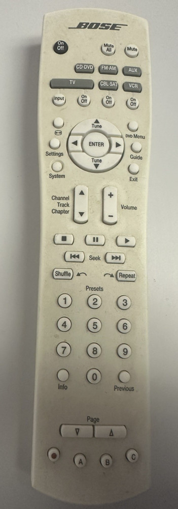 BOSE Model AV18 Media Center CD/DVD Remote Power Cable - Unit, Remote Control