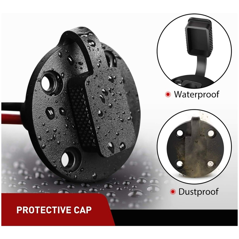 2 Pack - SAE Power Socket Sidewall Port, Weatherproof SAE Quick Connect Solar