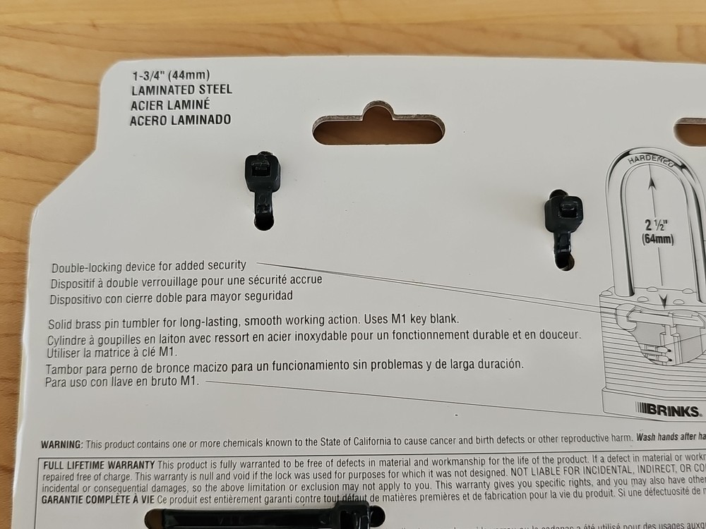 3 New Brinks Steel Locking Bolts Cut Resistant High Security Padlock