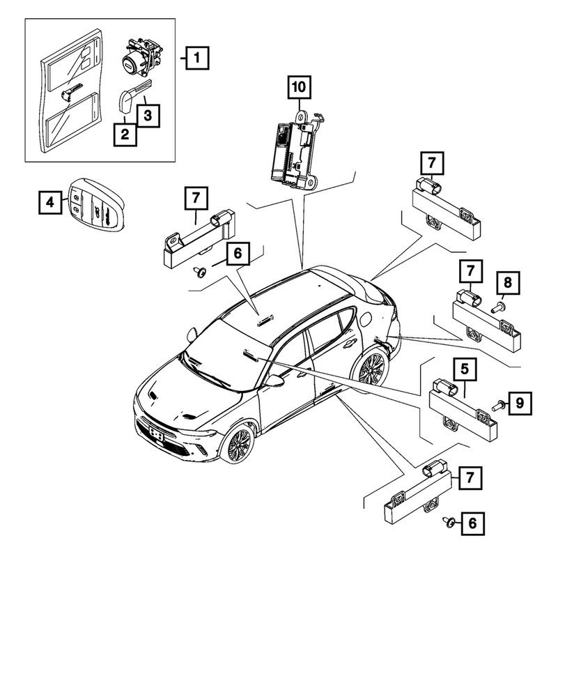 Genuine Mopar Transmitter Key 68336595AA