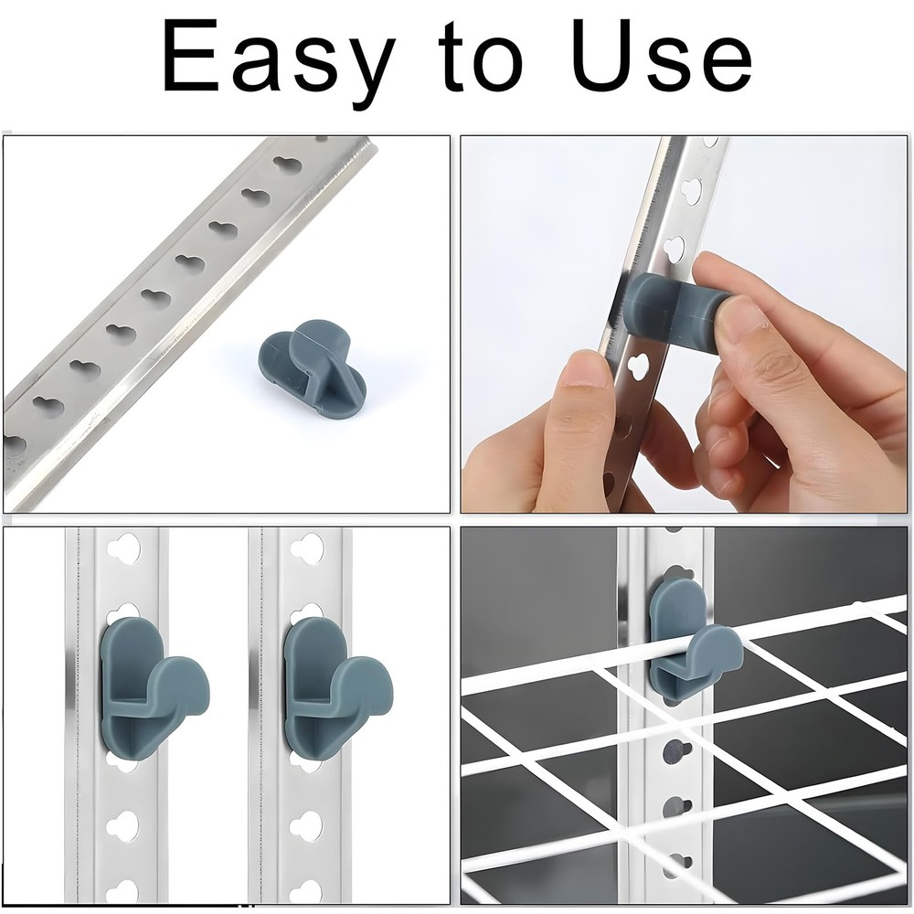 Grey Plastic Freezer Hook Refrigerator Shelf Clips Clamp Support Peg 32 PCS