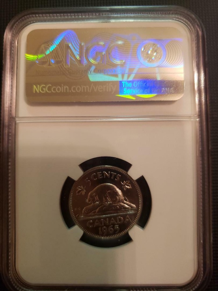 1965 Canada 5 Cent PL 67 NGC