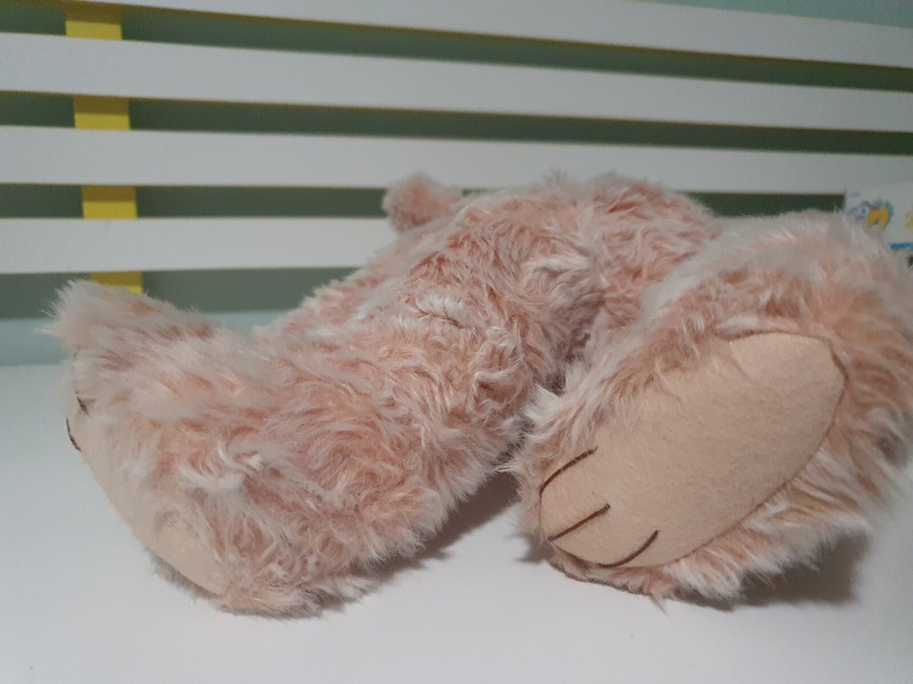 HANDMADE TEDDY BEAR PINK JOINTED 42CM