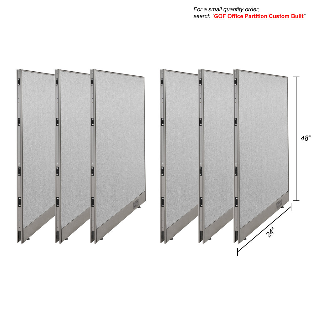 [Large Q'ty Order-6 Packs] GOF Single Panel Office Partition, Custom Workstation