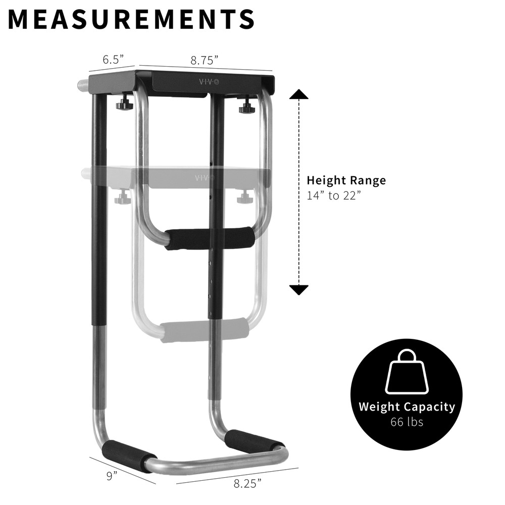VIVO Heavy Duty Adjustable Under-Desk PC Mount | Computer Case Holder
