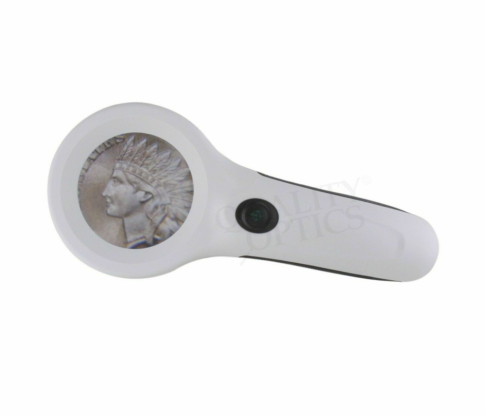 Quality Optics® Easy Grip Illuminated Hand Magnifier 4pc Interchangeable LED