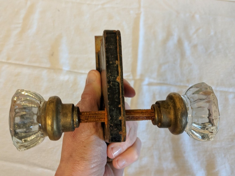 Antique Pair Glass Doorknobs