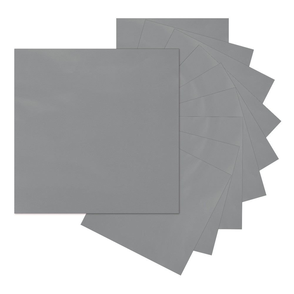 10Pcs Adhesive Vinyl Sheets Bundle,12”x12”Self Adhesive Vinyl, Gray