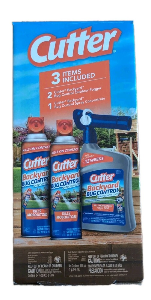 3 Pack Cutter Backyard Bug Control - 2 Outdoor Fogger 1 Bug Control Concentrate