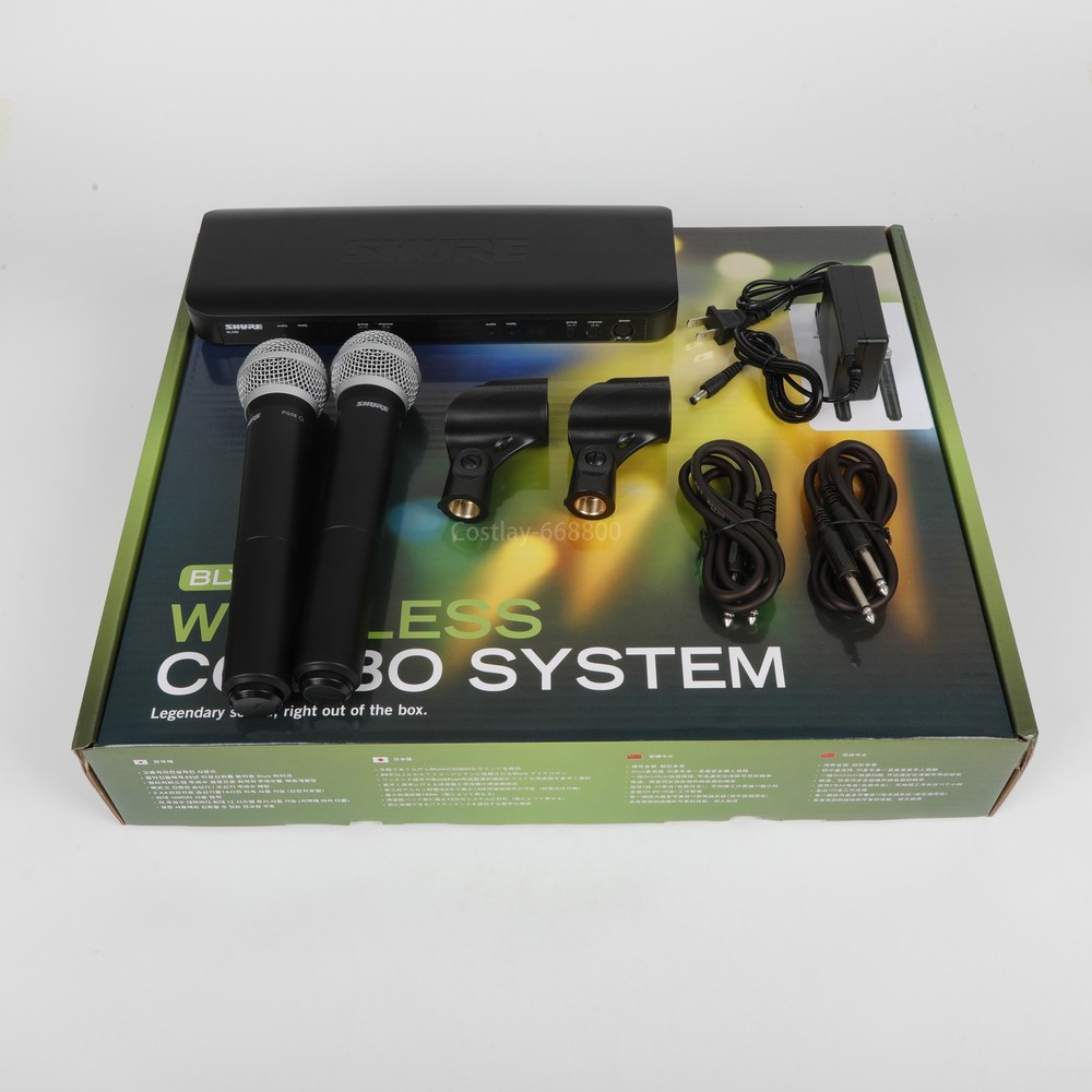 NEW Shure BLX288/PG58 With 2 Microphone Handheld Wireless Microphone System Come