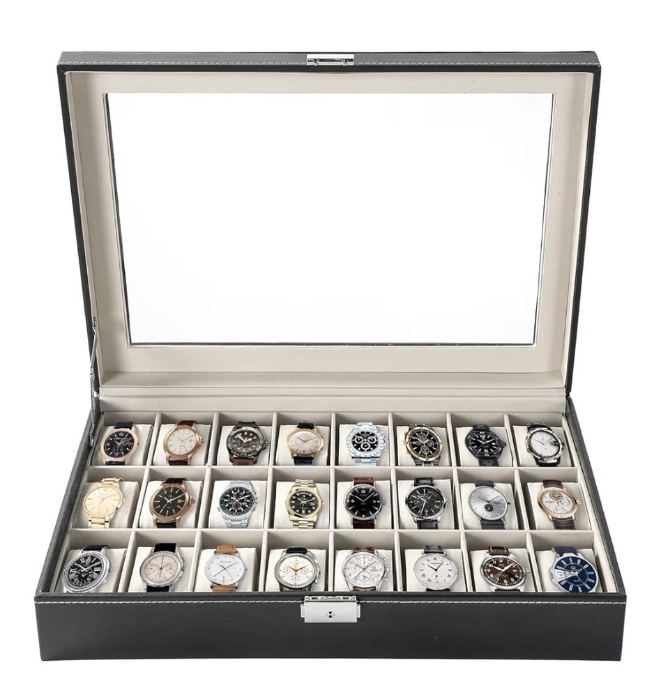 24 Slots Watch Box | Watch Case Display.