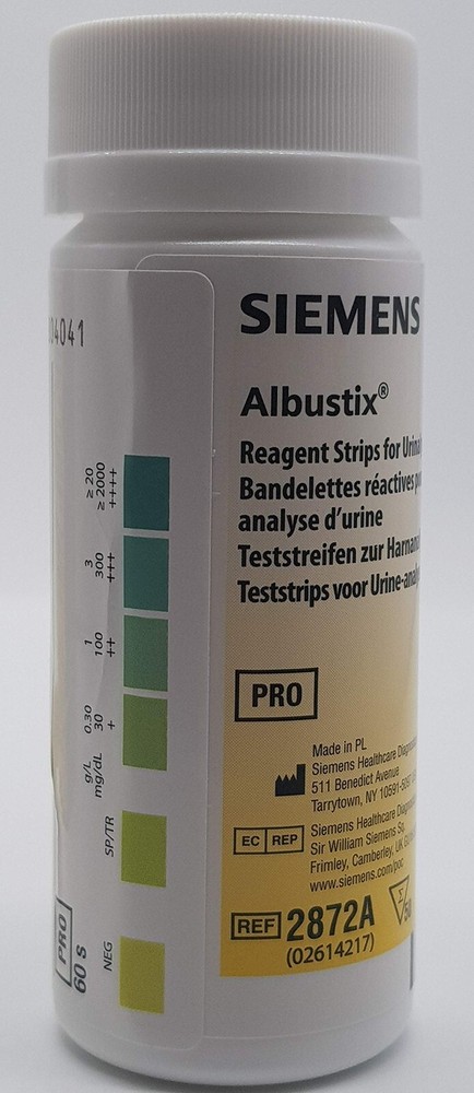 ALBUSTIX REAGENT STRIPS URINE TEST Reagent Strips for urine function 100 Ct