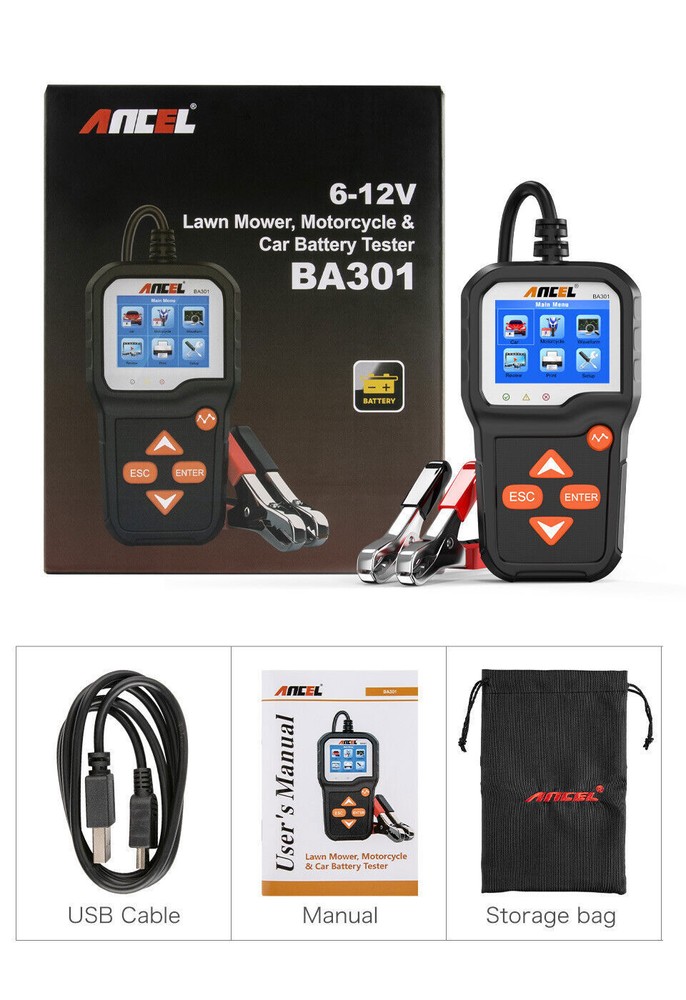 ANCEL BA301 Car Battery Tester 6V 12V Load Tester Charging System Analyzer