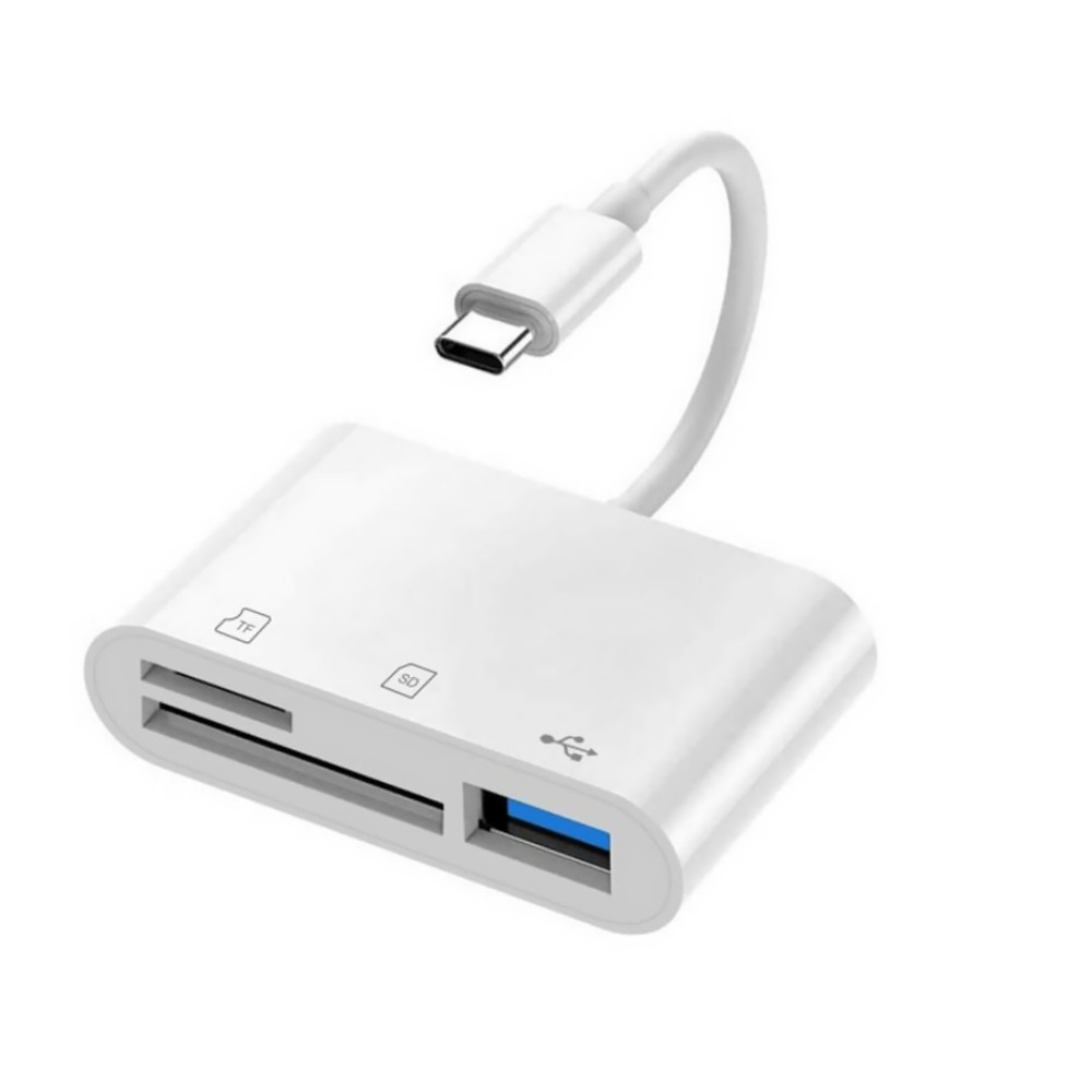 3-Port USB Type C to Card Reader Adapter SD Card Reader For MacBook Pro Laptop