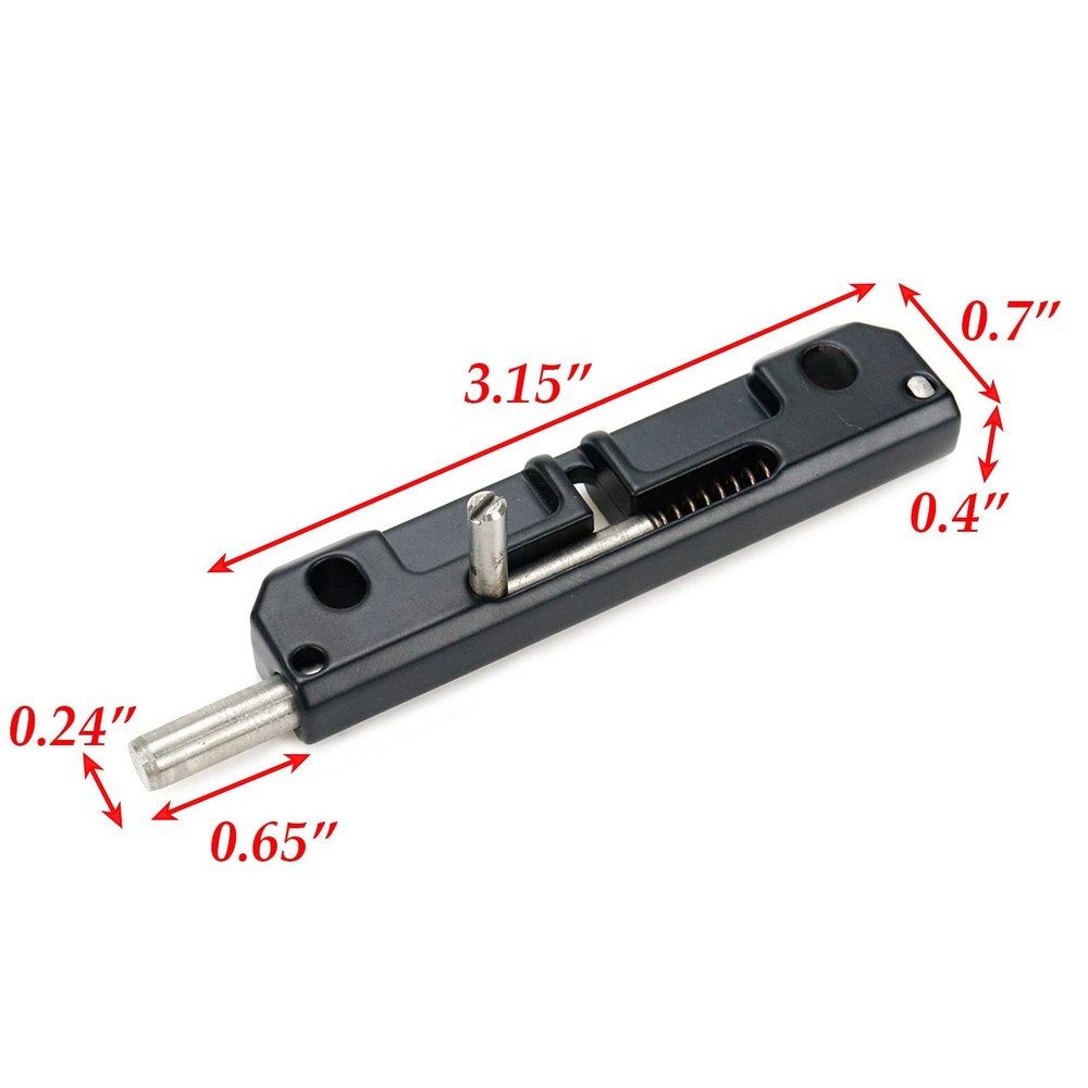 FarBoat 2 Pcs Spring Loaded Latch, Barrel Bolt Latch Black