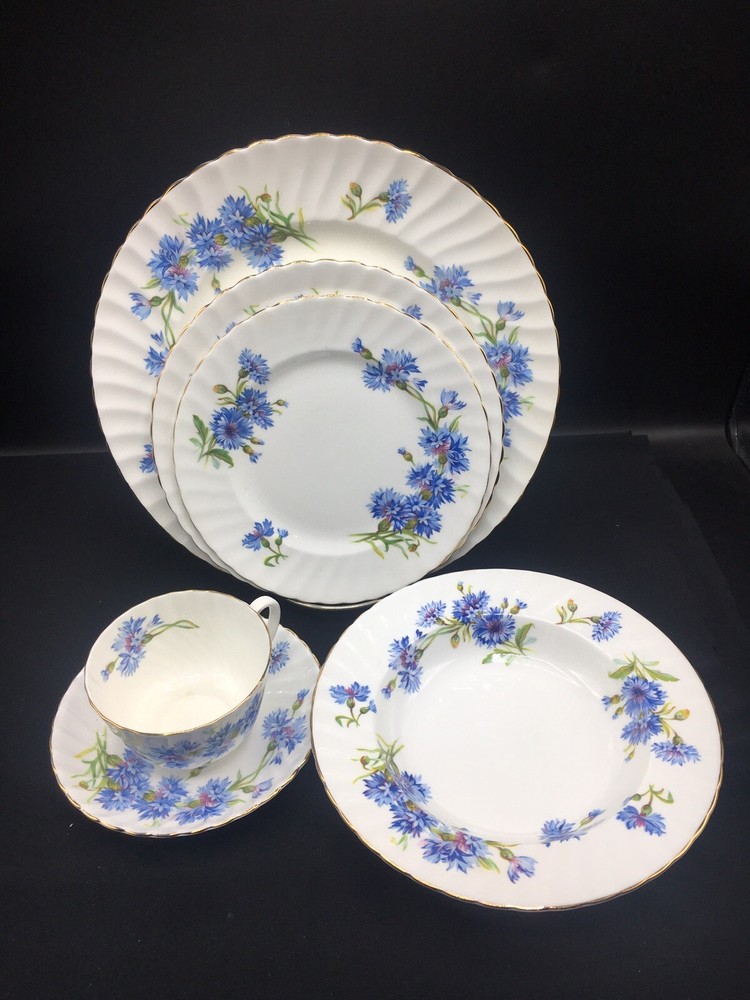 Replacement Adderley Cornflower Fine Bone China-Set of 6 Gorgeous Pieces ~