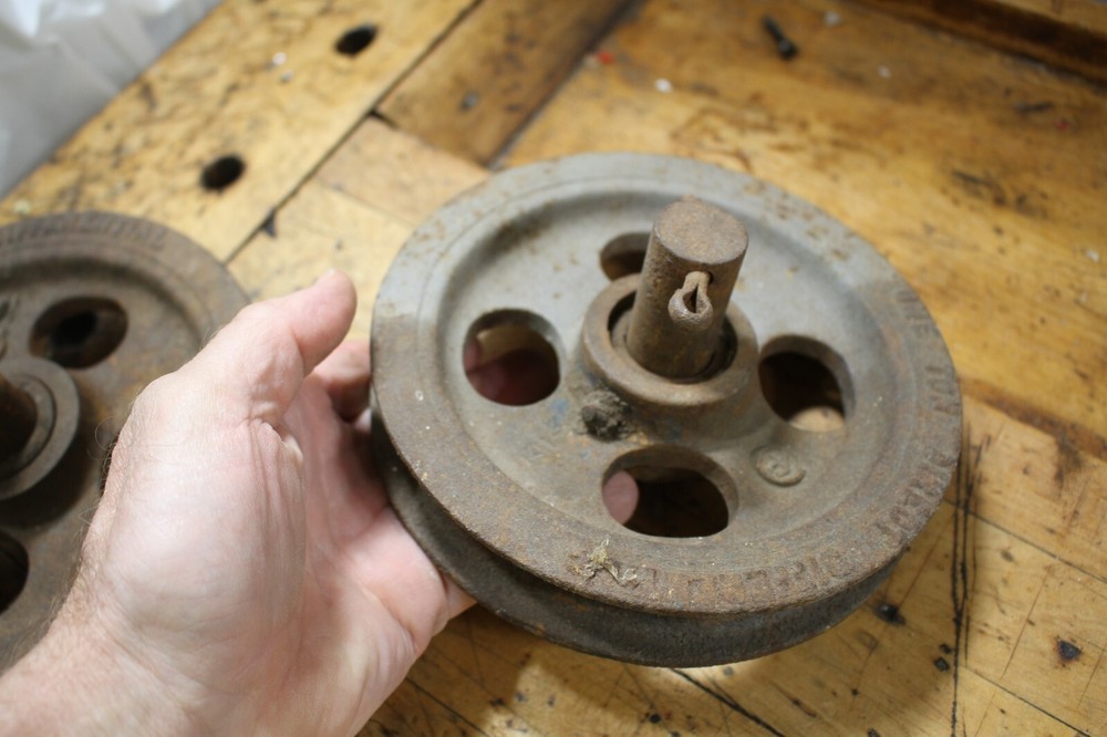 Cast Iron Antique 7" PULLEYS, cable