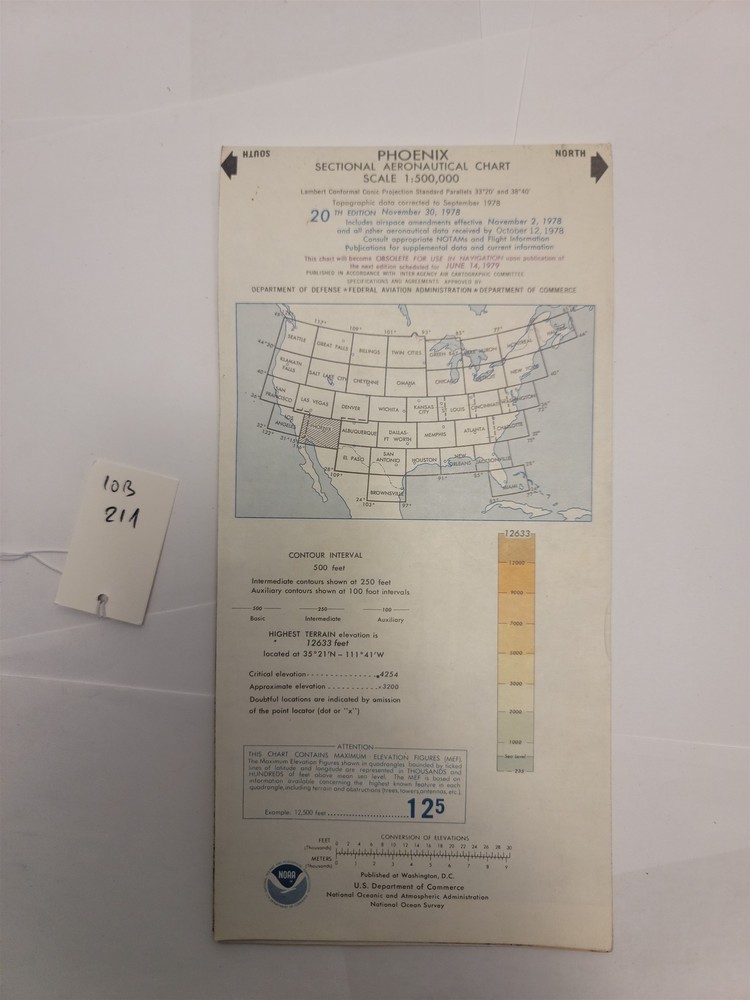 Phoenix Sectional Aeronautical Chart , 20th Edition , Nov 30th 1978