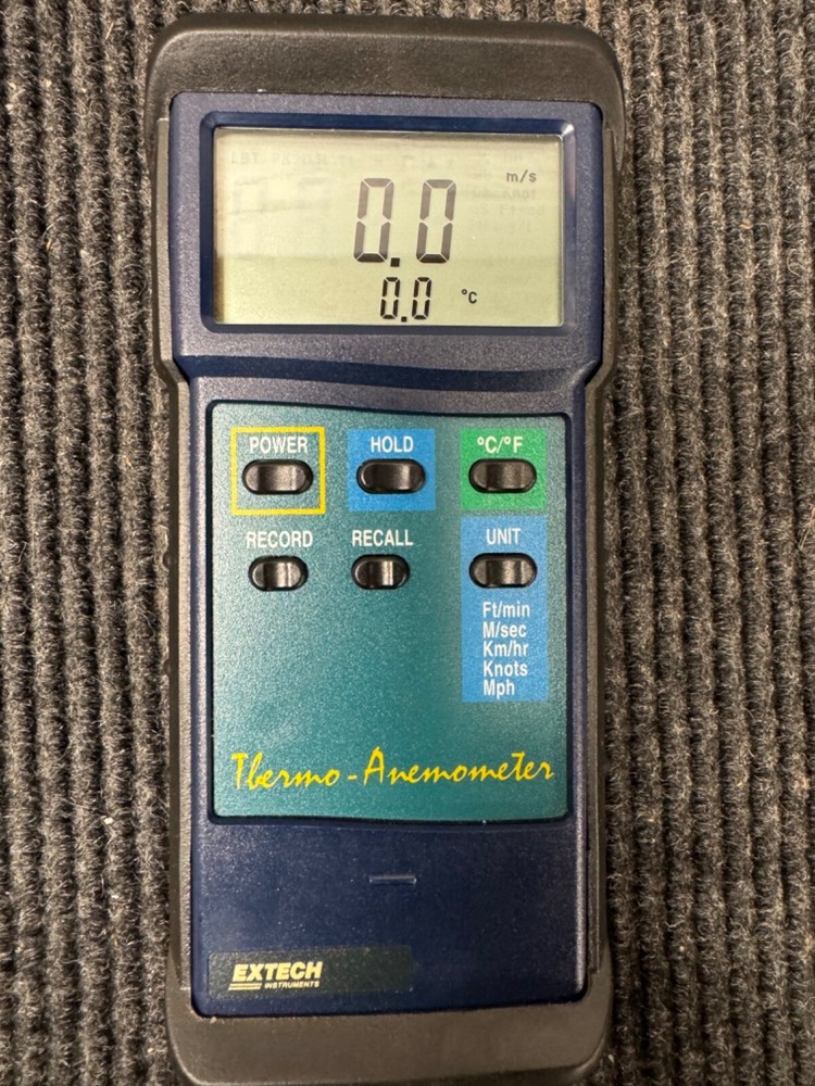 Extech Instruments CFM Thermo Anemometer With Vane And Case