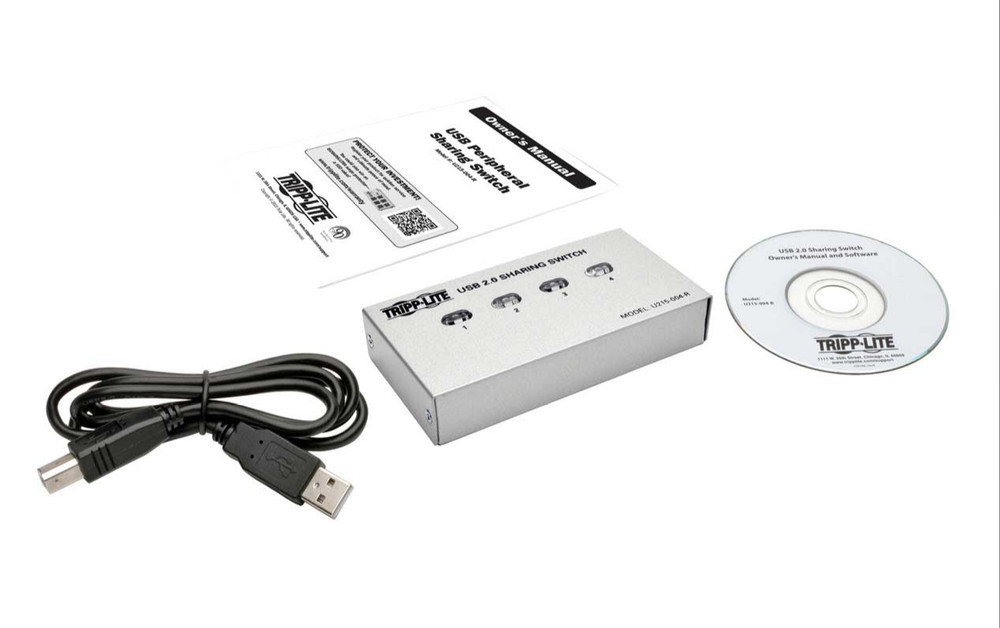 Tripp Lite U215-004-R 4 Port USB 2.0 Peripheral Sharing Switch