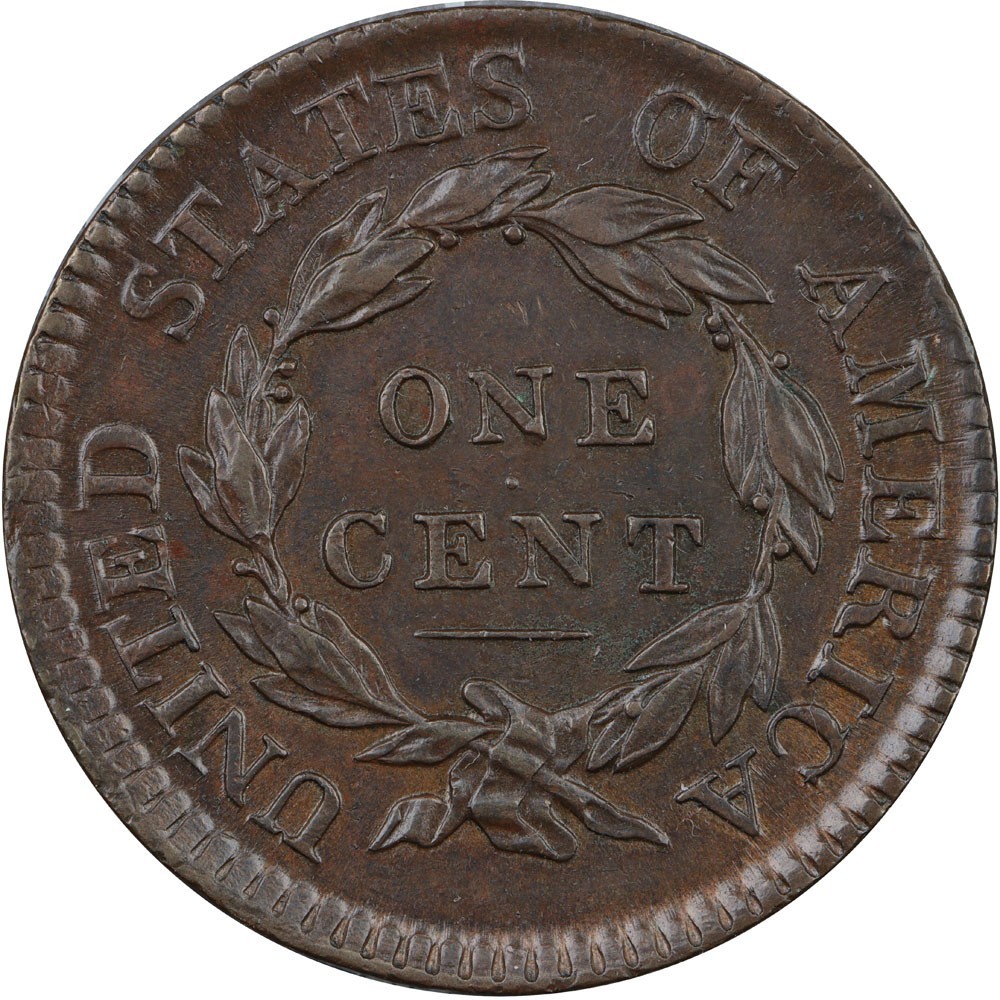 1817 N-9 Coronet Large Cent R2 DWMD Collection AU net EF+