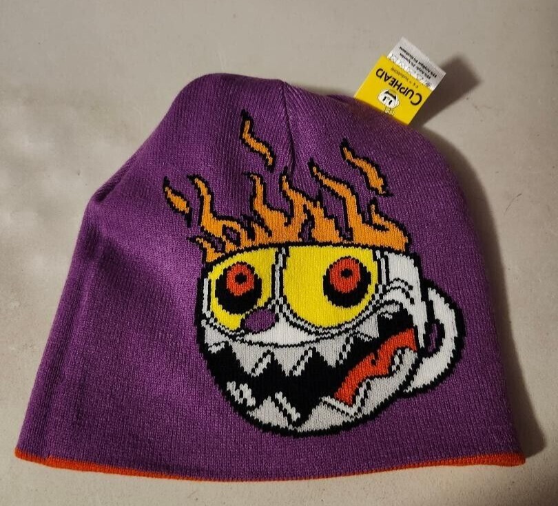 MWT -Red Cuphead Reversible Knit Hat featuring Cuphead/ one size fits most