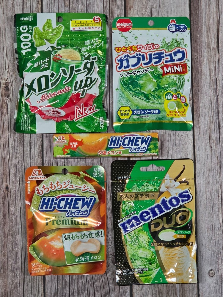 5 Piece Japanese Melon Flavored Candy Lovers Exotic Candy Bundle