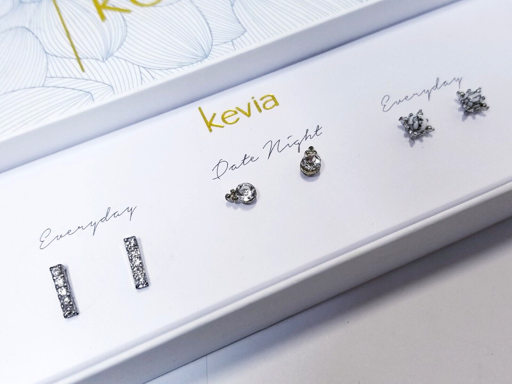 Kevia Five Piece Earring Set - White