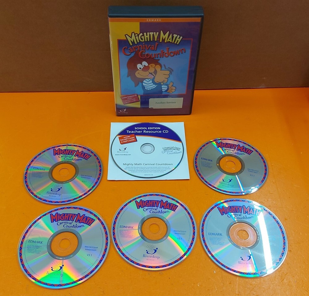 ⭐️⭐️⭐️⭐️⭐️ Mighty Math Carnival Countdown Grades K-8 Teacher + Student Disk Set