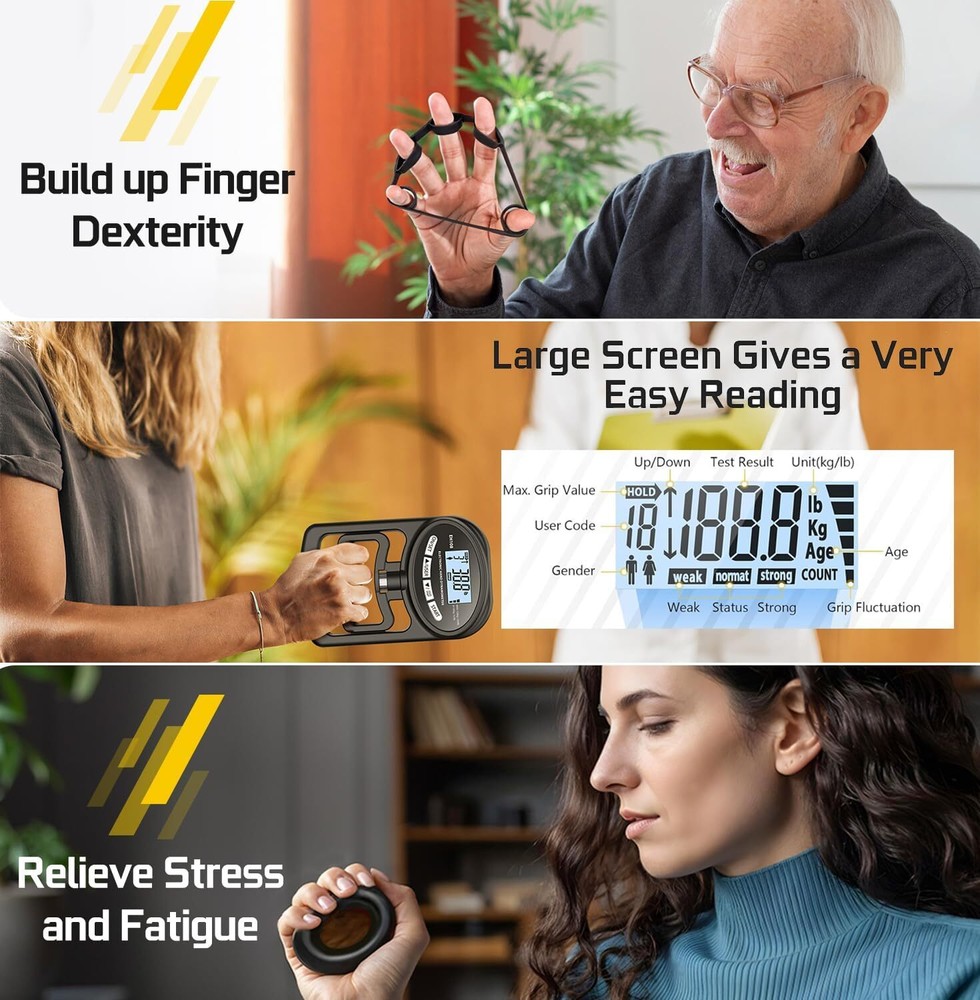 Hand Grip Strength Test Trainer - Electronic Hand Dynamometer
