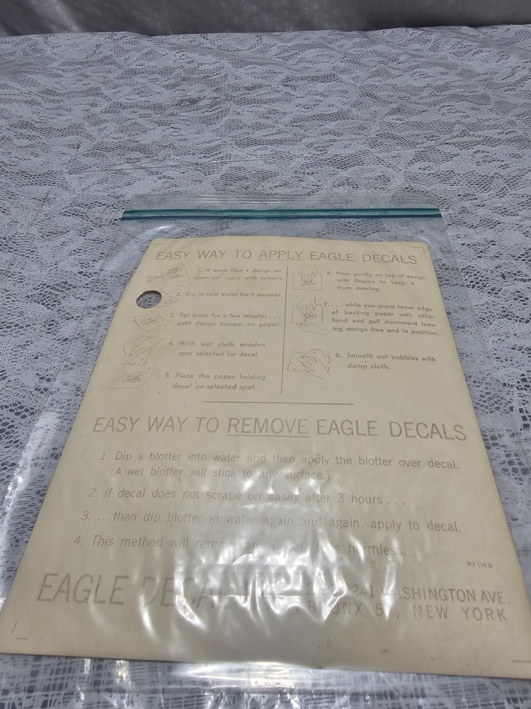 Vintage Eagle Decorative Decals Pattern Number 212