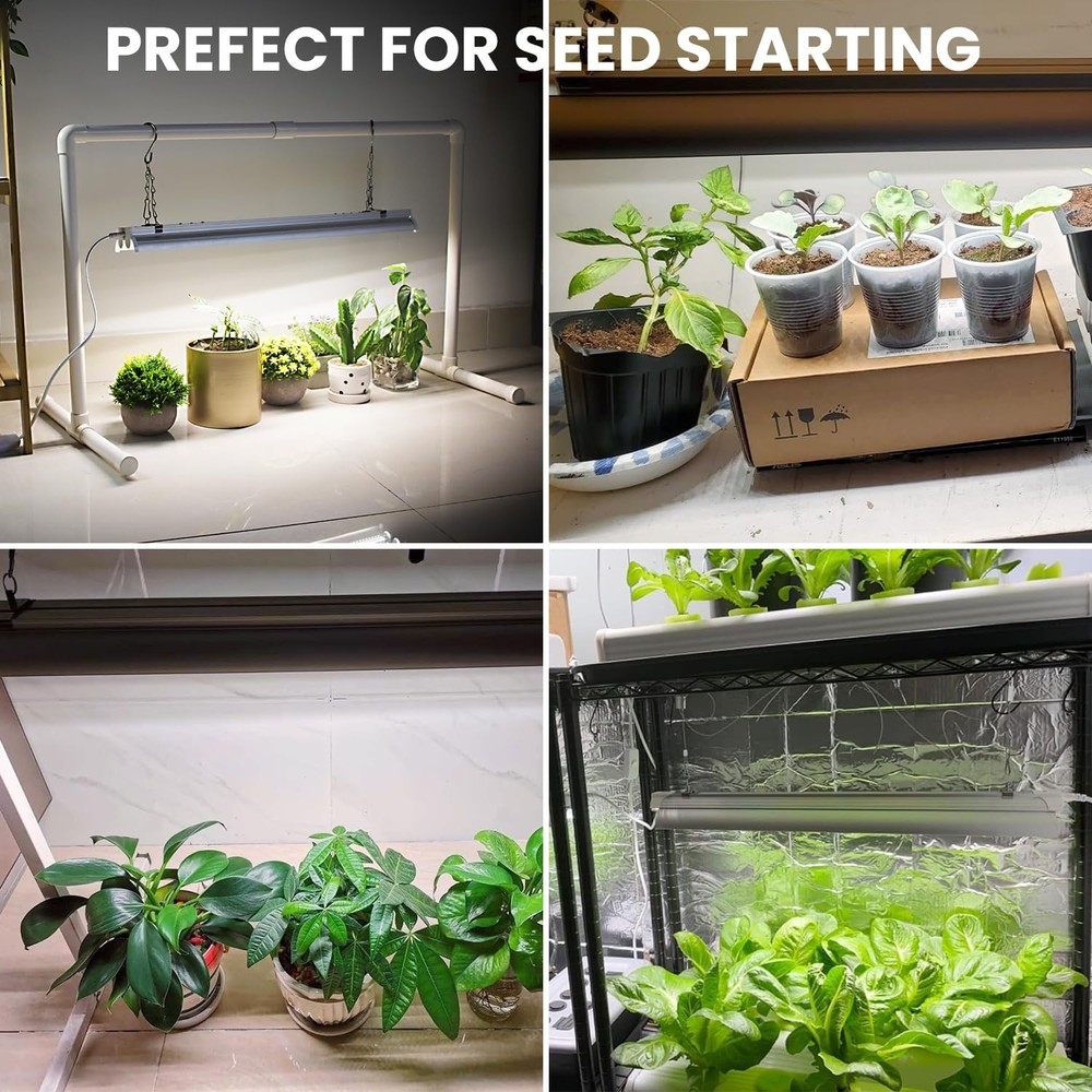Wolezek Grow Lights for Seed Starting with T5 ON-Off Switch, White