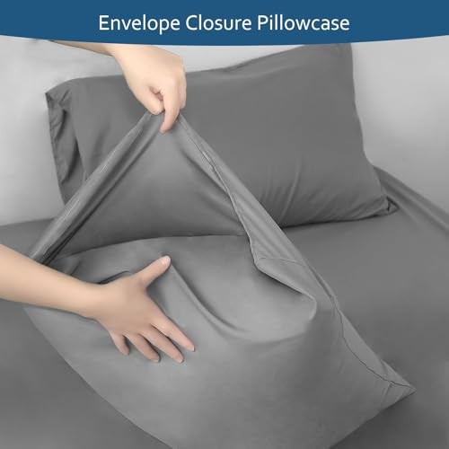 Air Mattress Sheet Set Deep Pocket Sheets - 4 Piece Bed Sheets Size Queen Gray