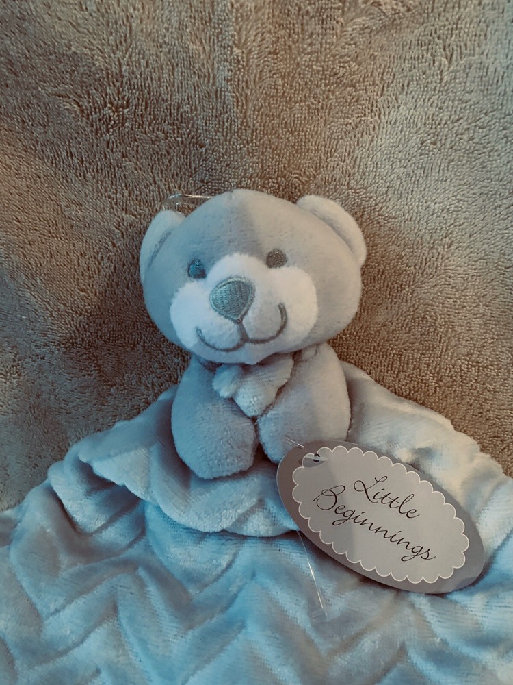 Little Beginnings Security Blanket Bear Gray Triangle Skirt Zigzag Stripe Chevro