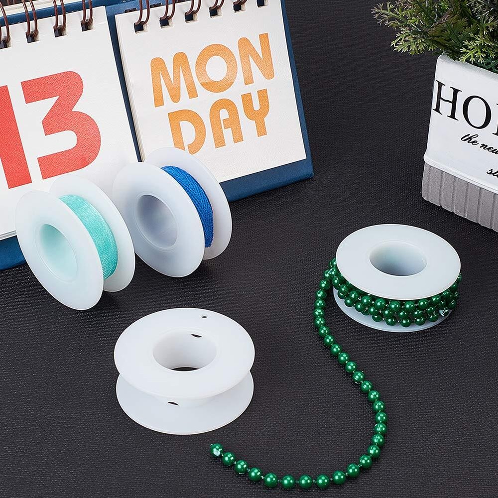 20 Pack Empty Spool, Plastic Ribbon Spools Wire Weaving Bobbins Empty Thread ...