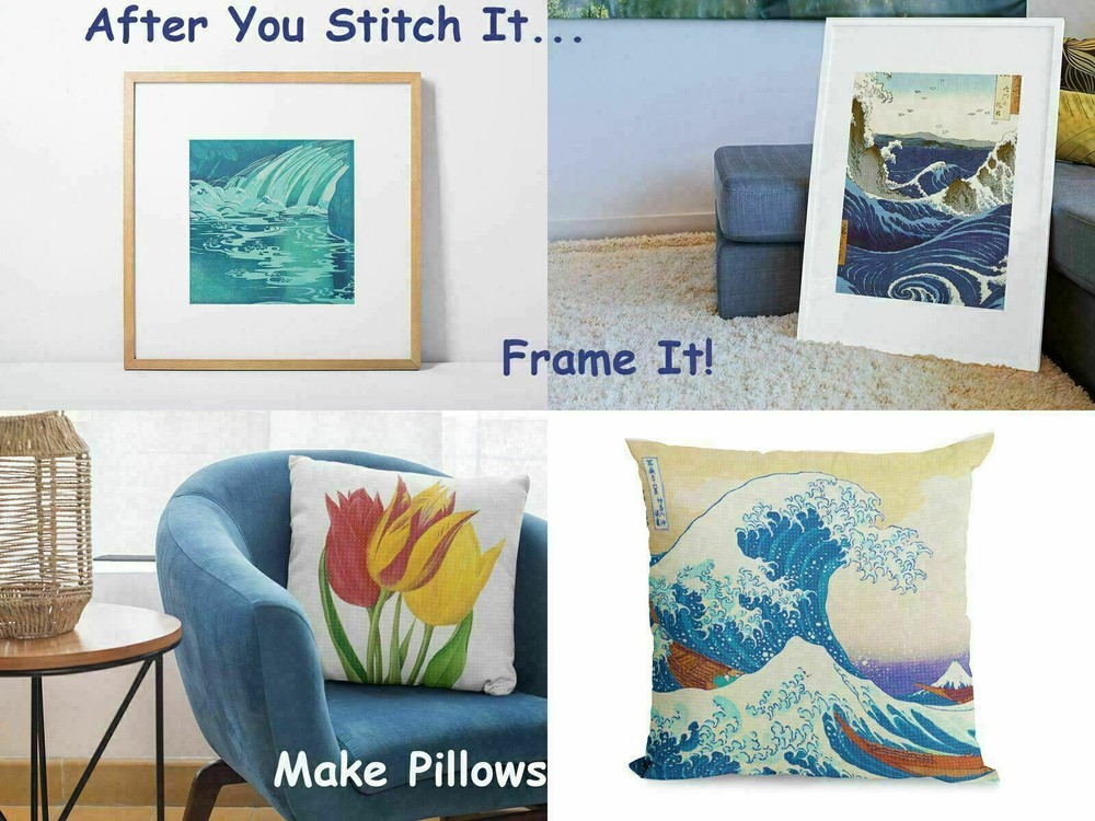 Geometric Colorful Sea Turtle Counted Cross Stitch Pattern
