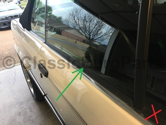 Front Rear side window outer seals weatherstrip scraper for BMW E30 Convertible