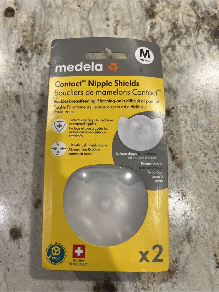 Contact Nipple Shields, Medium 20mm, Food Grade Silicone | for Latching Diffi...