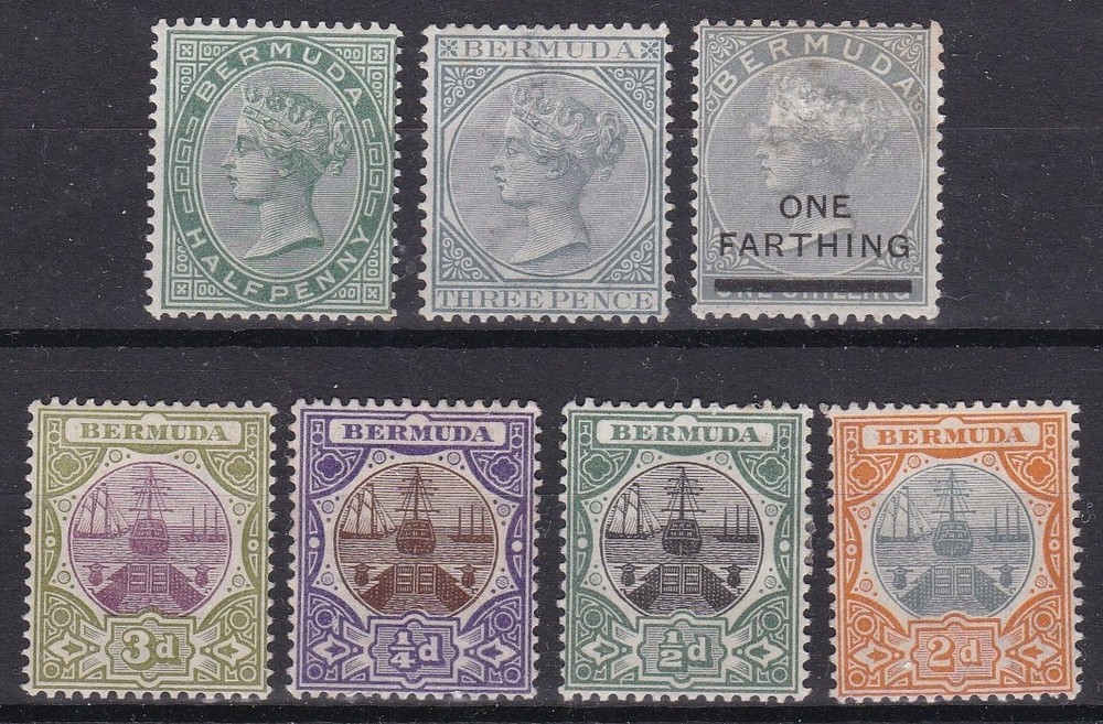 BERMUDA SEVEN MINT QV/KEVII DEFINITIVES
