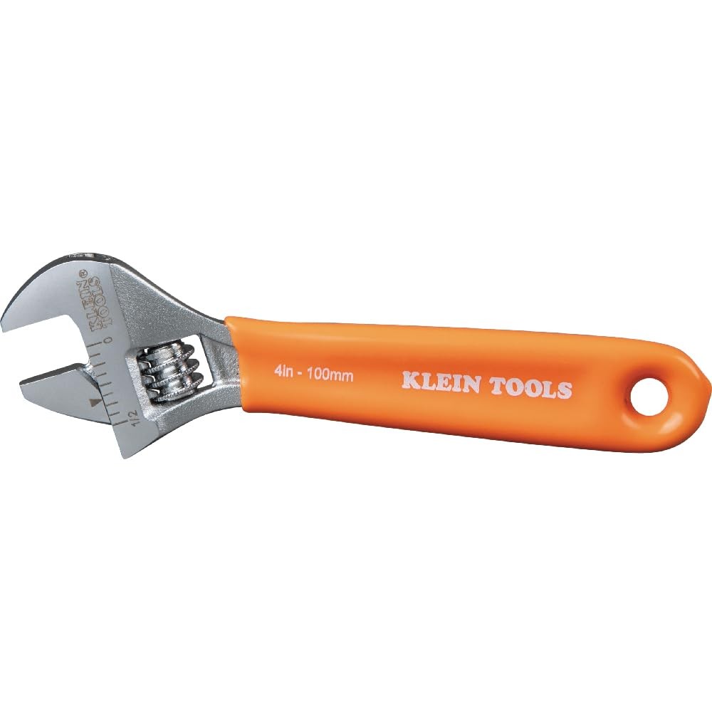 Klein Tools O5064 Adjustable Wrench, Extra-Capacity Jaw, 4-Inch, Orange