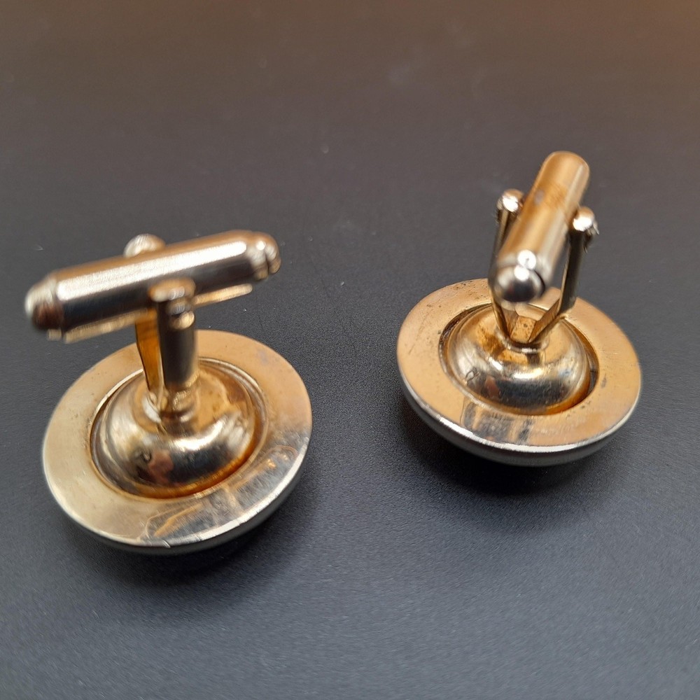 Vintage Light Blue Rhinestone Cuff Links