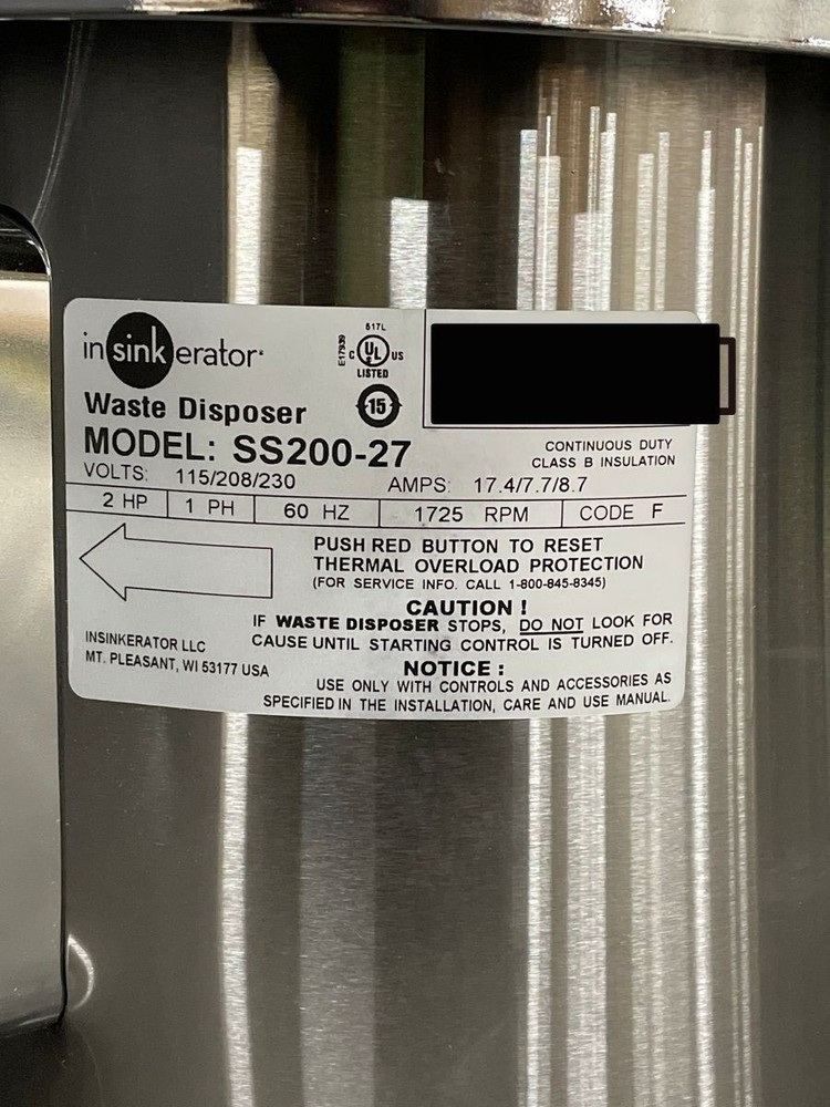 INSINKERATOR SS200-27 Food Waste Disposer*