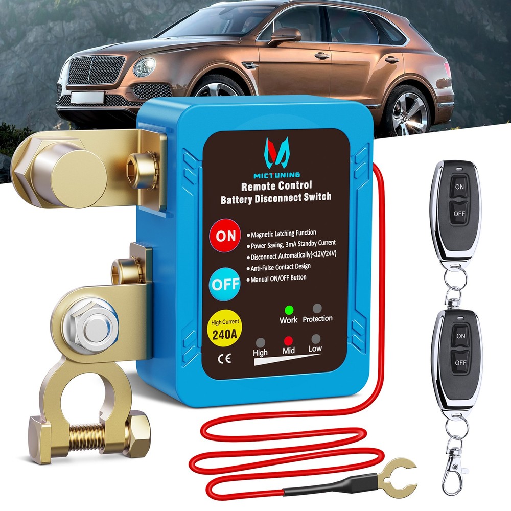 MICTUNING Remote Battery Disconnect Kill Switch Automatic 12V 240A LED Indicator
