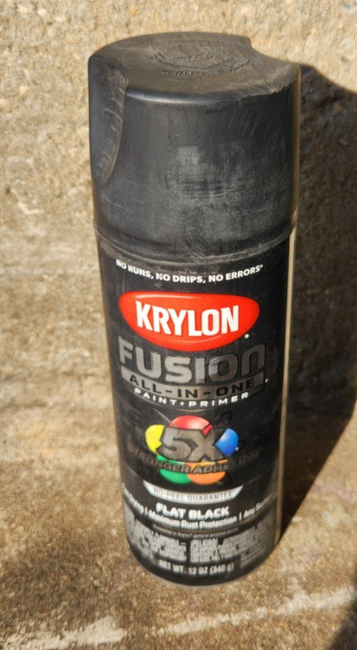 (6 Pk) Krylon K02728007 Rust Preventative Spray Paint Black, Flat, Solvent 12 oz
