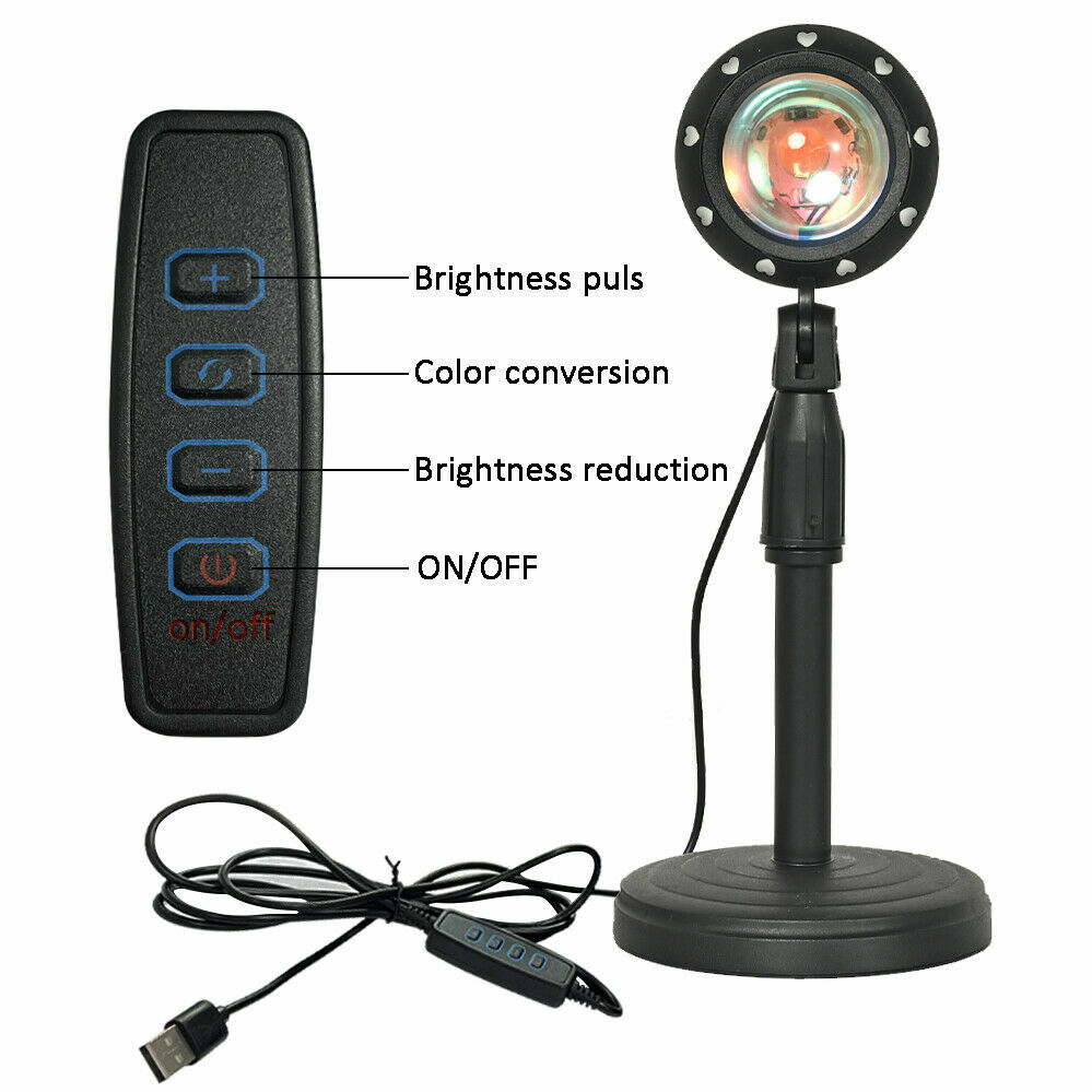 USB Light Remote Control 16 Colors Sunset Love APP LED Romantic Projection Lamp