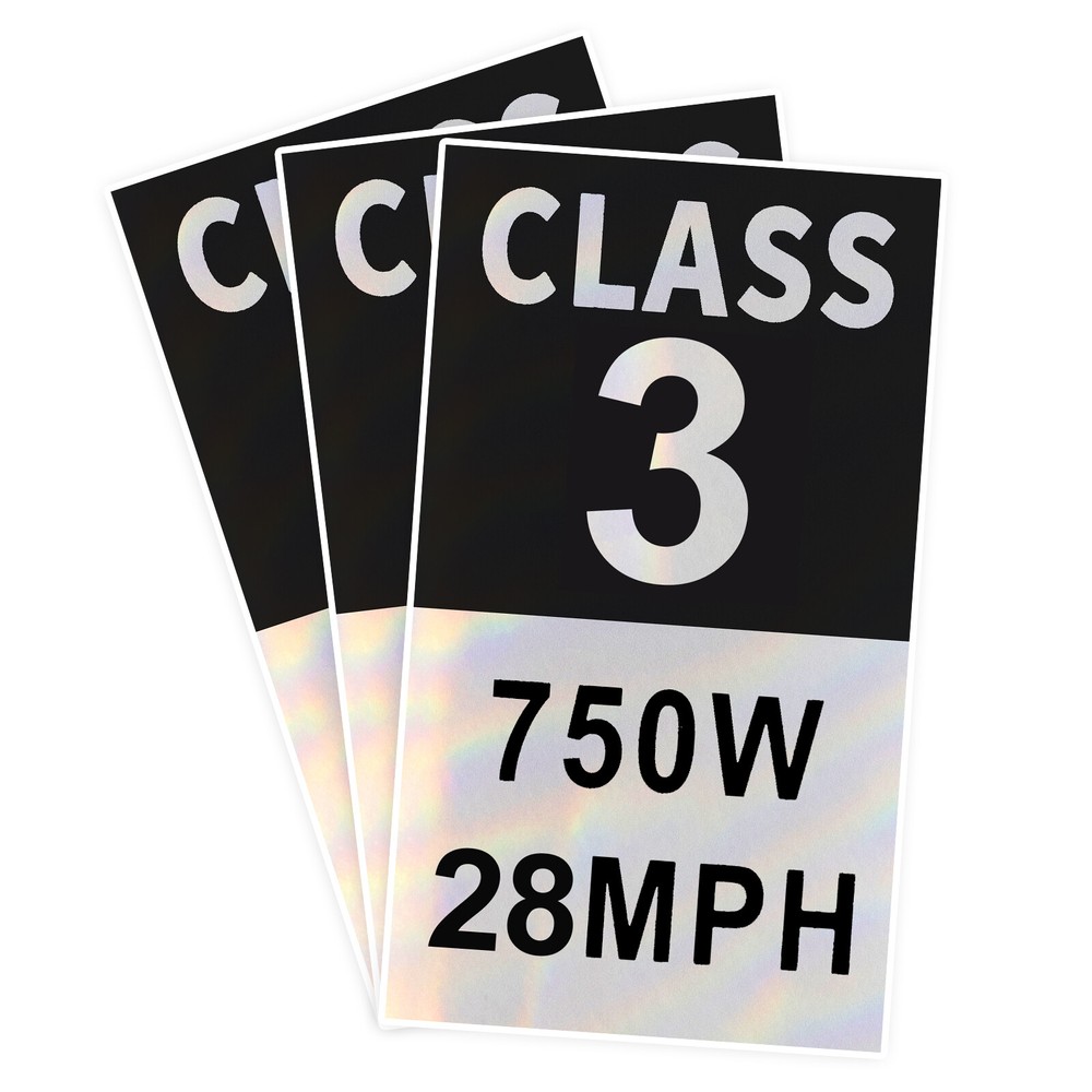 Electric Bicycle Frame (3 Stickers a Pack) E-Bike Class 2 Stickers Decals Sets