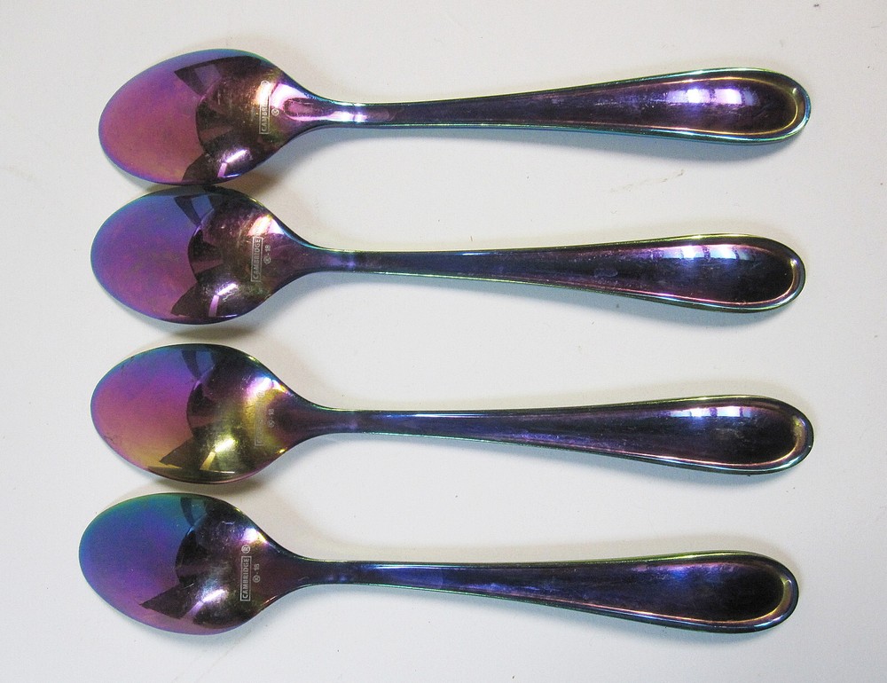 Cambridge CELESTE RAINBOW 4 Teaspoons Set Stainless 5 in.